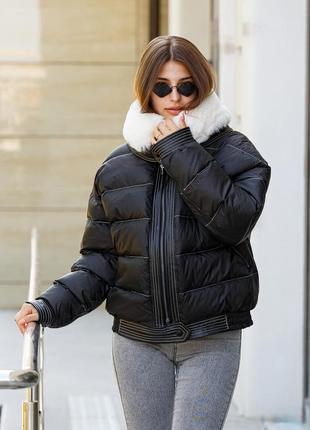 Куртка зимова жіноча к-289 чорний 44р2 фото