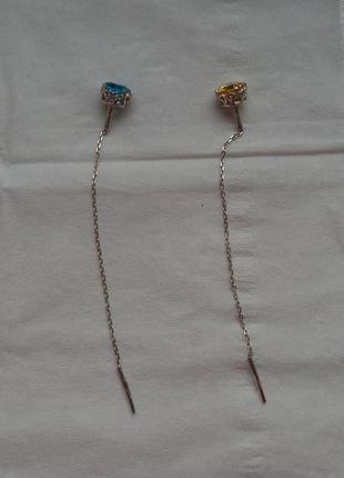 Продам серебряные сежки-протяжки