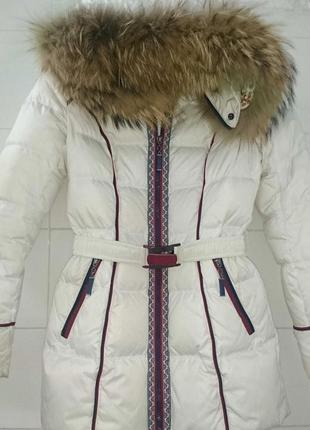 Тёплый зимний пуховик куртка пальто белый1 фото