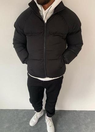 Трендова зимова куртка оверсайз з коміром стильна чоловіча на синтепоні1 фото