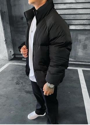 Трендовая зимняя куртка оверсайз с воротником стильная мужская на синтепоне3 фото