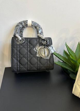 Женская сумка кристиан диор черная christian dior lady mini black
