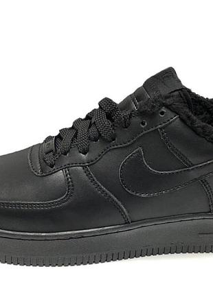 Зимние женские кроссовки nike air force 1 winter black (мех) 36-38-38.5-412 фото