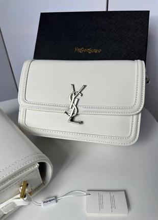Женская сумка ив сен лоран белая yves saint laurent white solferino