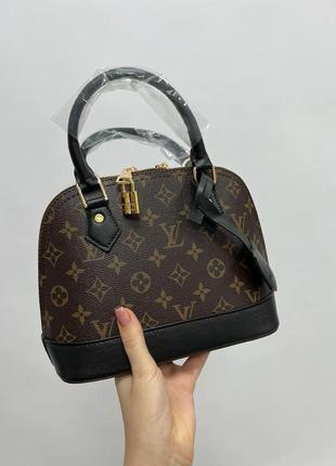 Женская сумка луи виттон коричневая louis vuitton alma brown/black