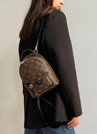 Рюкзак жіночий луї віттон коричневий louis vuitton palm springs mini brown/black