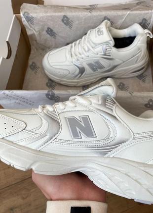 Женские кроссовки с мехом new balance 530 white leather хутро6 фото