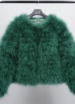 Шубка женская перья страуса