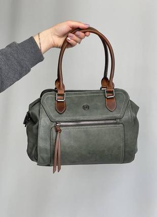 Жіноча сумка на плече офісна зі шкірозамінника gilda tohetti, ділова сумка італійського бренда.