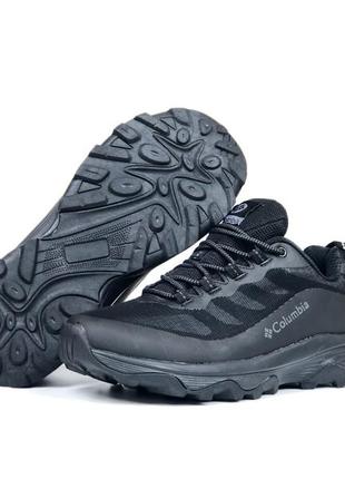 Чорні кросівки на зиму для чоловіків та хлопців columbia/водостійкі чоловічі кросівки на зиму та морози/взуття на осінь зиму для чоловіків