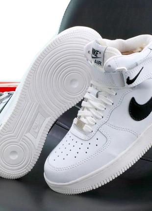 Зимние женские кроссовки nike air force 1 white black (мех) 36-37-38-38.5-39-40-413 фото