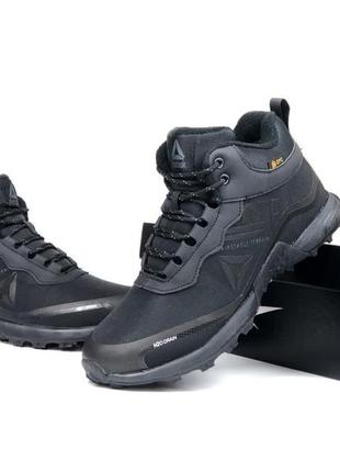Чоловічі чорні reebok кросівки на зиму/термо кросівки для чоловіків та хлопців/чорне зимове чоловіче взуття5 фото