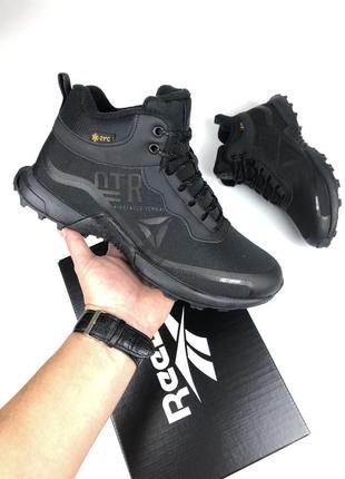 Чоловічі чорні reebok кросівки на зиму/термо кросівки для чоловіків та хлопців/чорне зимове чоловіче взуття7 фото