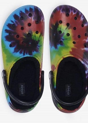 Crocs цветные сабо кроксы утепленные домашние мех тапочки сланцы