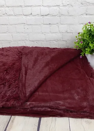 Чудовий плед травка, тавичка темно-бодовий (марсал)