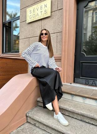 Сатиновая юбка миди