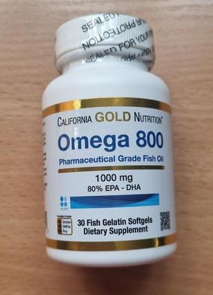 California gold nutrition, омега-800, 80% эпк/дгк, 1000 мг, 30 мягких таблеток