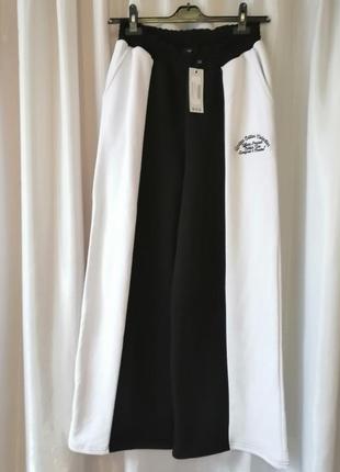 Meest  крутые стильные длинные брюки палаццо на флисе очень большемерят размер на бирке с но по факт3 фото