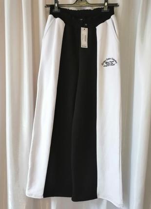 Meest  крутые стильные длинные брюки палаццо на флисе очень большемерят размер на бирке с но по факт4 фото