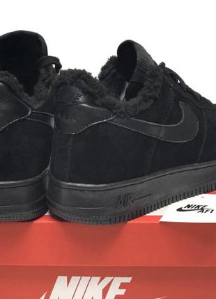 Зимние мужские кроссовки nike air force 1 winter black (мех) 40-41-42-43-44-452 фото