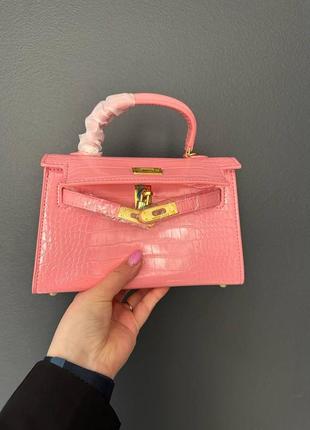 Жіноча сумка эрмес рожева hermes pink