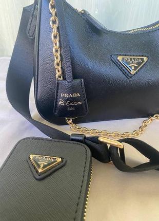 Женская сумка прада черная prada black4 фото