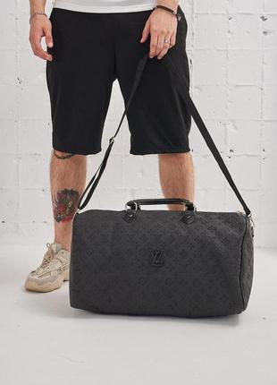 Большая сумка для вещей louis vuitton кожаная, черная, дорожная сумка луи витон