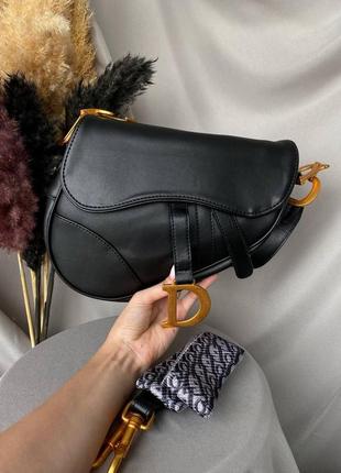 Женская сумочка через плечо dior, кожаная женская сумка черная диор