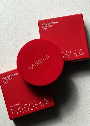 Тональный крем кушон 21 missha velvet finish cushion spf50+/pa+++