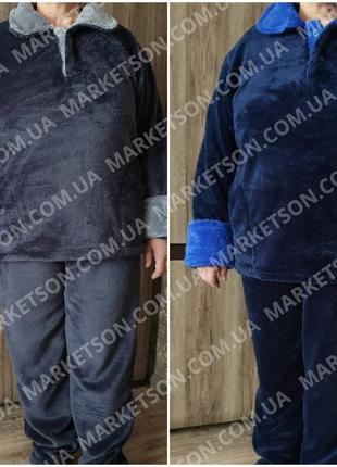 Пижама женская теплая, махровая большие размеры 50,52,54,56,58,60,625 фото