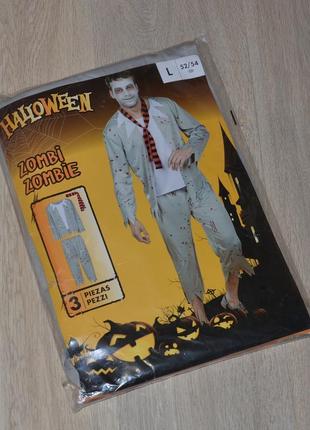 Костюм halloween l xl. мужской зомби классический карнавальный хэллоуин хэлоуин хеллоуин хелоуин хелловин хеловин хеллоувин george3 фото