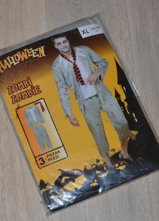 Костюм halloween l xl. мужской зомби классический карнавальный хэллоуин хэлоуин хеллоуин хелоуин хелловин хеловин хеллоувин george4 фото