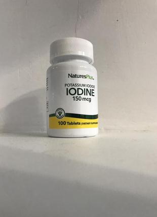 Йодид калия potassium iodide nature's plus 150 мкг 100 таблеток1 фото