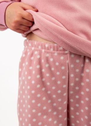 Красивая флисовая теплая пижама для девочки, домашний комплект флисовый для девочек6 фото