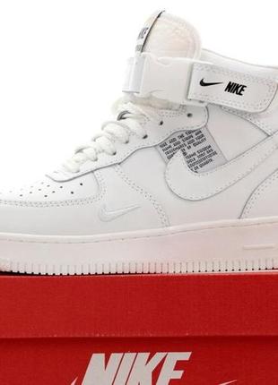 Зимние женские кроссовки nike air force 1 mid winter white black (мех) 38.5-40