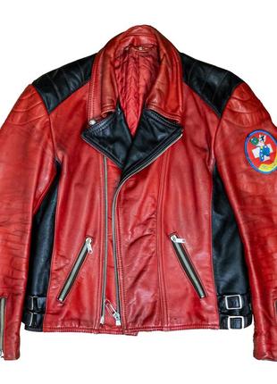 Harro 1970-х редкая винтажная двухцветная кожаная байкерская куртка косуха6 фото