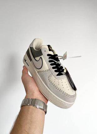 Кроссовки nike air force 1 low beige grey3 фото