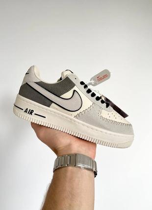 Кроссовки nike air force 1 low beige grey1 фото