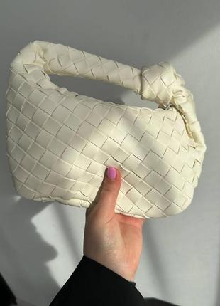 Женская сумка боттега венета белая bottega veneta white2 фото