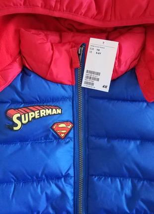 Куртка дутая 98-104 см 2-4 года  h&m осенняя superman супермен6 фото