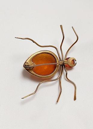 Брошка янтарна жук бурштин калінінград вінтаж3 фото