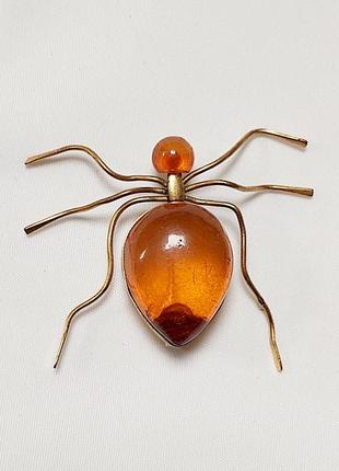 Брошь янтарная жук янтарь калининград винтаж
