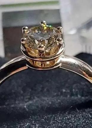 Золотое кольцо с бриллиантом 0.8 карат размер 17.5 сертификат2 фото