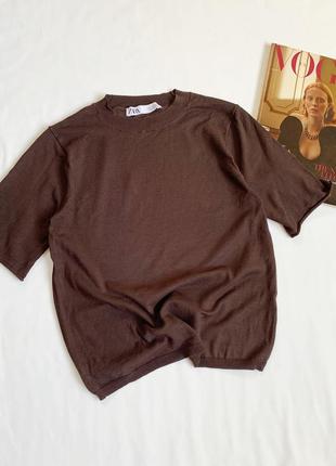 Джемпер, бадлон, кофта, топ, коричневий, базовий, зара, zara