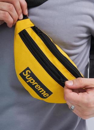 Бананка supreme жовта, чоловіча нагрудна/ поясна сумка супрім
