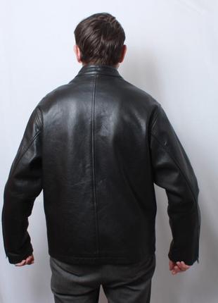 Мужская кожаная куртка черная lavada 20243 фото