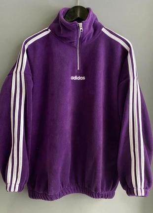 Фиолетовый  флисовый свитшот adidas