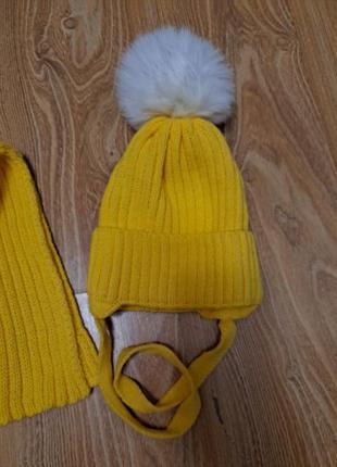 Новый комплект шапка и шарфик на 1-2года3 фото