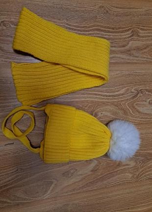 Новый комплект шапка и шарфик на 1-2года4 фото
