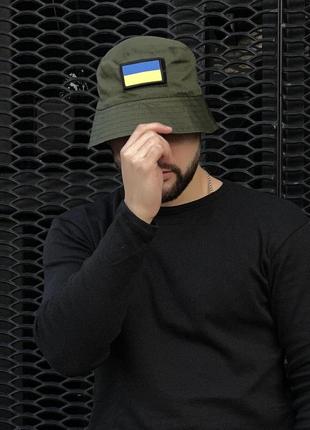 Панама / капелюх чоловіча хакі, з прапором україни ua